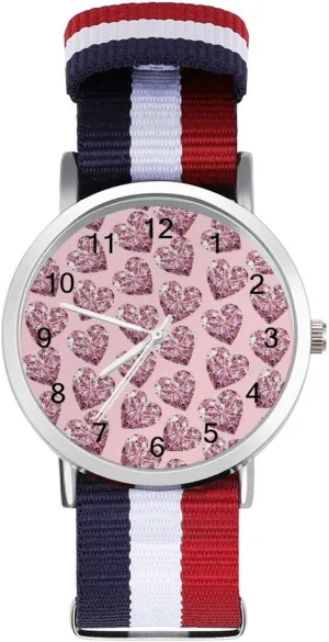 Braided Strap Outdoor Sport saucer vigilance adventitious client Business Wrist Watches Easy Reader Work Casual Watch Diamond Nylon 