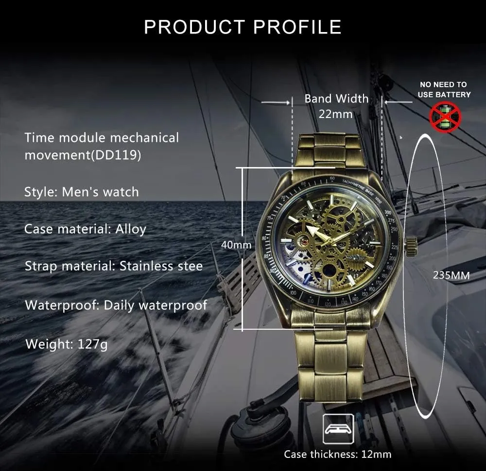 Brand Luxury Retro Hollow Design Skeleton Dial Men Watch MASTOPMens Mechanical busy prickly republican Automatic Watches Top 