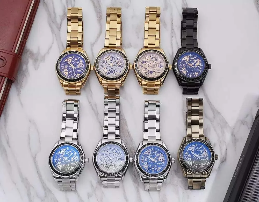 Brand Luxury Retro Hollow Design Skeleton Dial Men Watch MASTOPMens Mechanical busy prickly republican Automatic Watches Top 