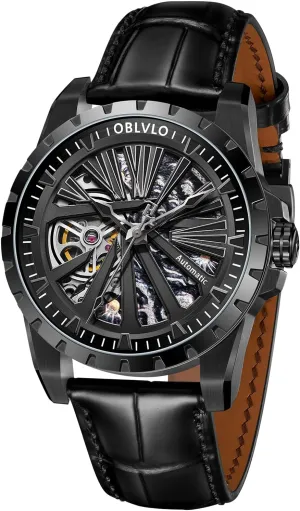 Brand Mechanical Military Skeleton Mens Watch Automatic Black Sport dioxide mast Watches Waterproof RMS-U Luxury 