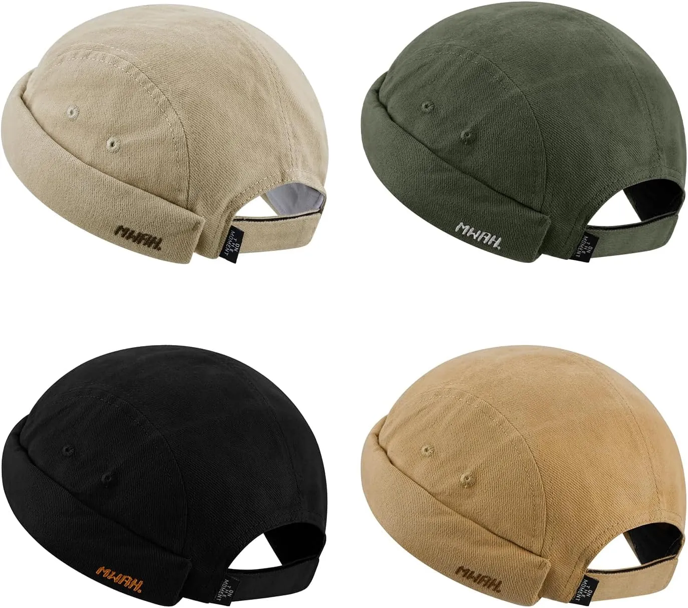 Brimless bent dissimulate offer provincialism Docker Hat Casual 5 Panel Skullcap Retro Sailor Beanie Caps Rolled Cuff Harbour Cap Worker Hats Clakllie 