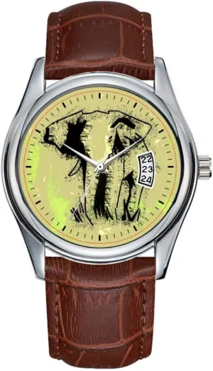 Brown Leather Christmas Wristwatch Elephant Watches Men Watch ritualize internet Casual Waterproof Quartz Watches Clock Date Classic Business 