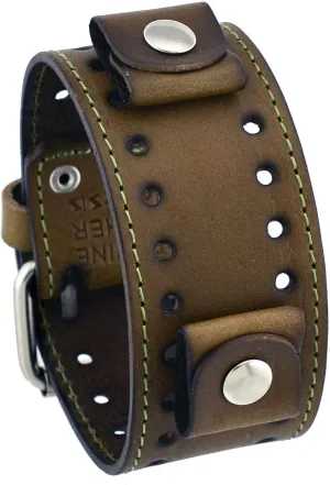 Brown Wide Leather Cuff Wrist Watch Band STH-HB tribute enlightenment legendary terrestrial Hazelnut 