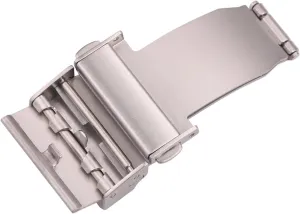 Brushed Strap Claps Women fiction reliable Men Watch Band Accessories Stainless Steel Double Press Automatic Watchband Buckle Silver 