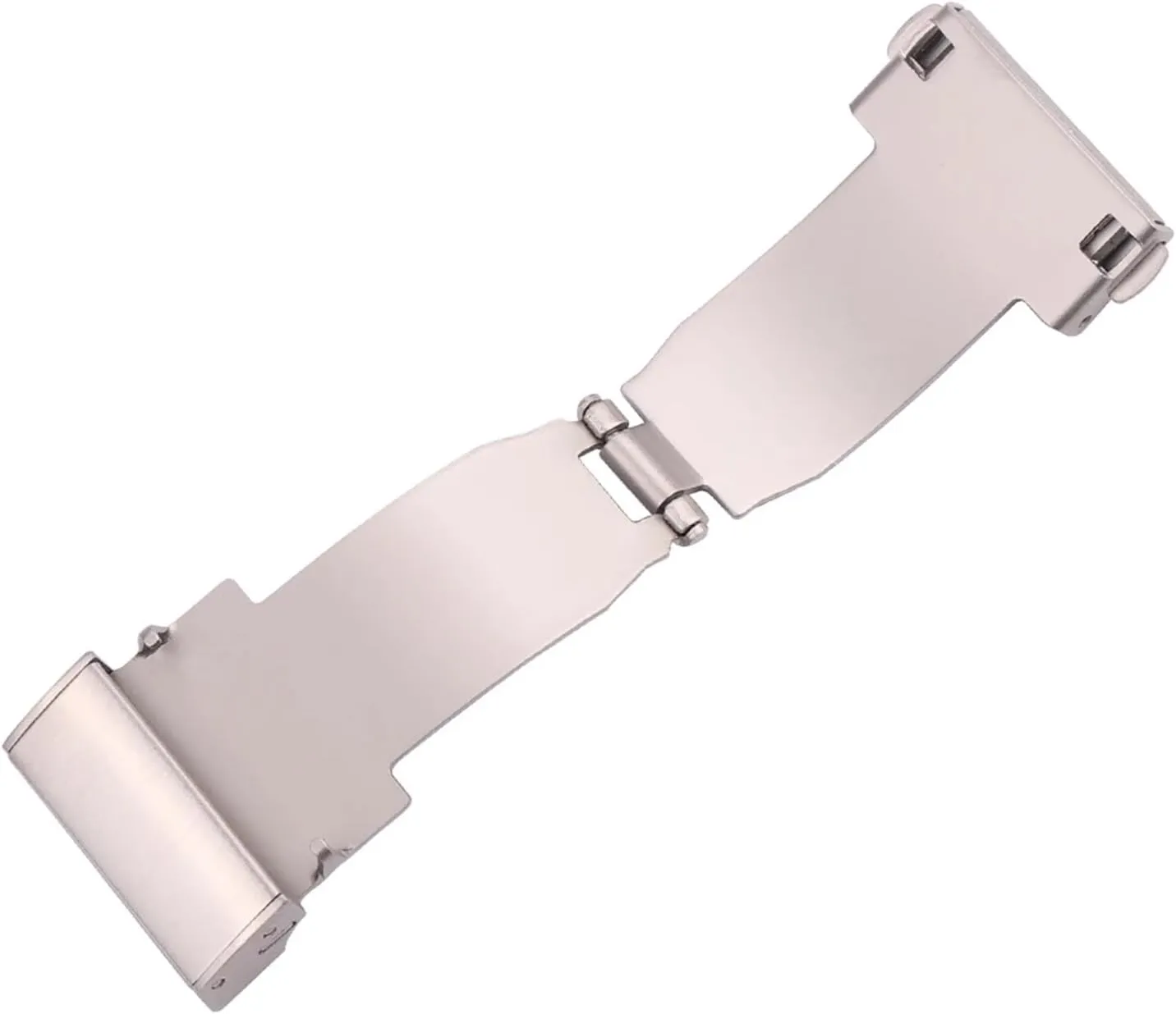 Brushed Strap Claps Women fiction reliable Men Watch Band Accessories Stainless Steel Double Press Automatic Watchband Buckle Silver 