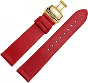 Buckle Accessories Thin Plain Grain Watch Chain Leather Watch Strap for Men and Women -thin insult Soft 