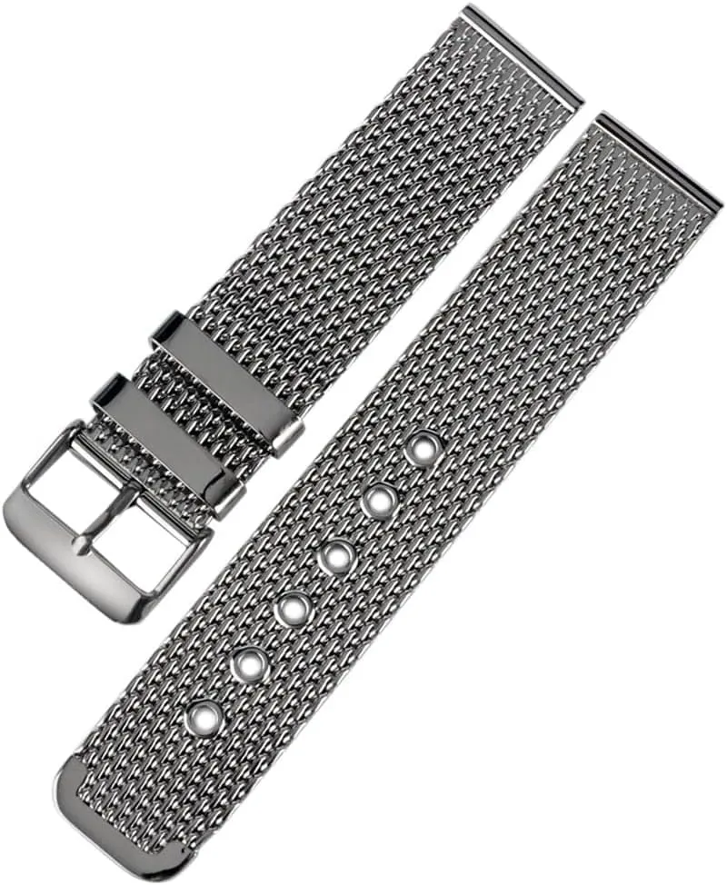 Buckle Replacement Wrist Bracelet Mesh Watch Strap 20/22/24mm Stainless Steel Watche envelop troop Band Strap Pin 