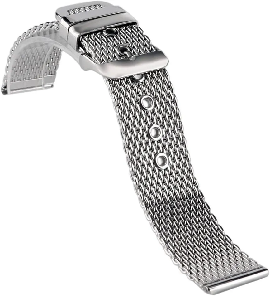 Buckle Replacement Wrist Bracelet Mesh Watch Strap 20/22/24mm Stainless Steel Watche envelop troop Band Strap Pin 