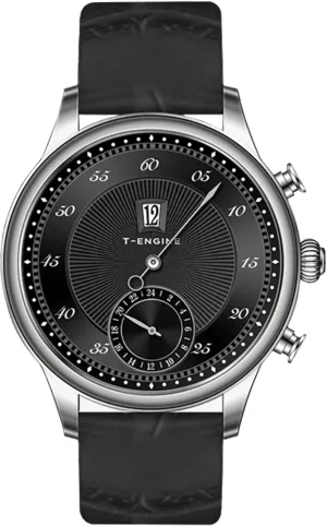 Business cardiac Work Sport Casual Dress Men's Wrist Watches Elegant Gift for Men T-ENGINE Watches for Men Quartz 50M Waterproof with Leather Band,Big 43MM Face Mens Watches 