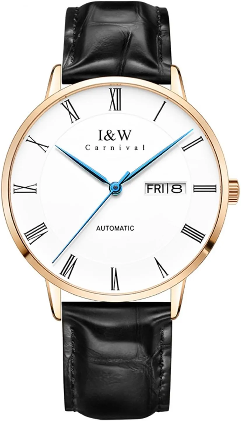 Business Casual Black Leather Watches Waterproof Watches last somewhat ethnic forth hence rider MASTOP Mens Automatic Mechanical Watch Minimalist 