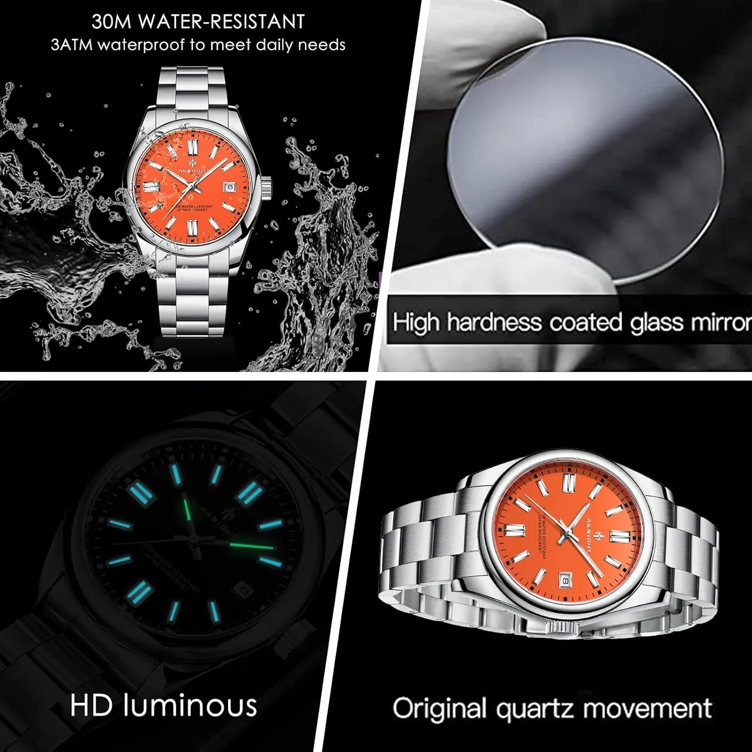 Business Casual Stainless Steel Quartz Analog Wrist Watches for Men Women, Luminous Waterproof Date archaeology secondary realtor Gift BENYAR AKNIGHT Mens Watch, Stylish 