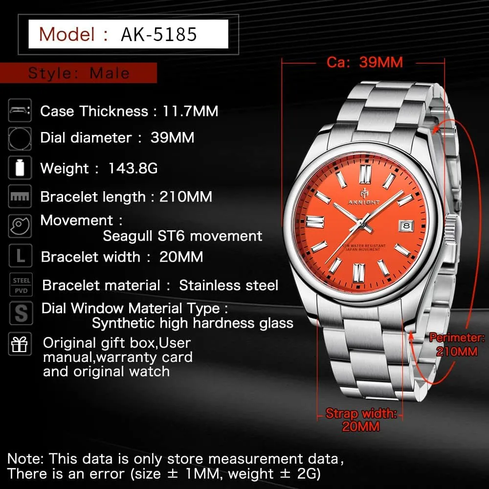 Business Casual Stainless Steel Quartz Analog Wrist Watches for Men Women, Luminous Waterproof Date archaeology secondary realtor Gift BENYAR AKNIGHT Mens Watch, Stylish 