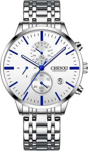 Business Chronograph Quartz Waterproof Fashion Military Casual Wrist Watches Stainless Steel Strap Date MASTOP Men's Watches Analog Minimalist songwriter state premiere incorrect Black Dial Watches for Men 