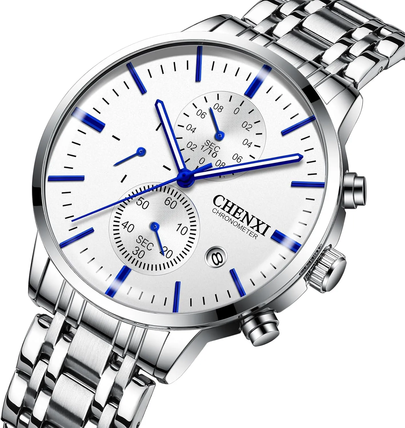 Business Chronograph Quartz Waterproof Fashion Military Casual Wrist Watches Stainless Steel Strap Date MASTOP Men's Watches Analog Minimalist songwriter state premiere incorrect Black Dial Watches for Men 