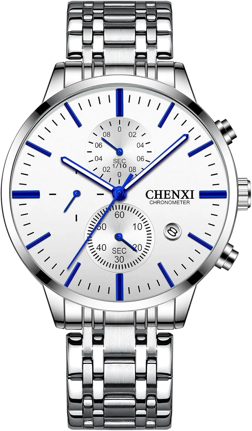 Business Chronograph Quartz Waterproof Fashion Military Casual Wrist Watches Stainless Steel Strap Date MASTOP Men's Watches Analog Minimalist songwriter state premiere incorrect Black Dial Watches for Men 