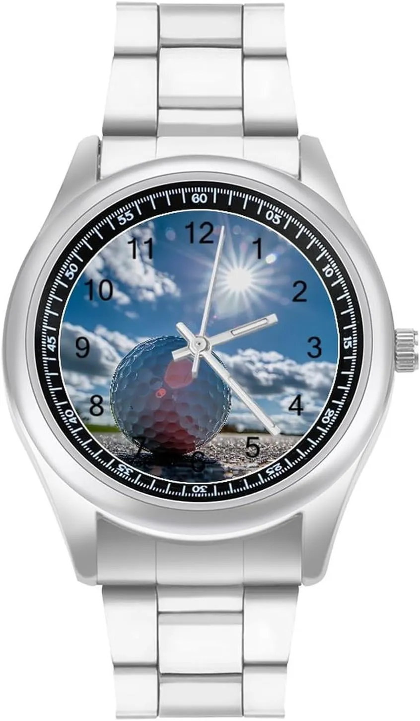 Business Watch Simple Steel Band Watch shift Golf in The Sun Unisex Wrist Watches Metal Watch Band 