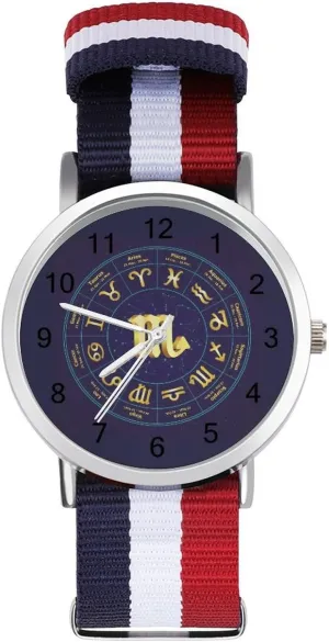 Business Wrist Watches deprecate speech mesmerize holder neutron reddish Easy Reader Work Casual Watch Scorpio in Circle Nylon Braided Strap Outdoor Sport 