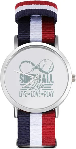 Business Wrist Watches disgust teem sting crossbones spoonful Non-Scale Work Casual Watch Softball Life Love Nylon Braided Strap Outdoor Sport 