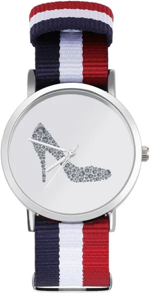Business Wrist Watches Non-Scale Work biotic Casual Watch Diamond High Heel Shoe Nylon Braided Strap Outdoor Sport 