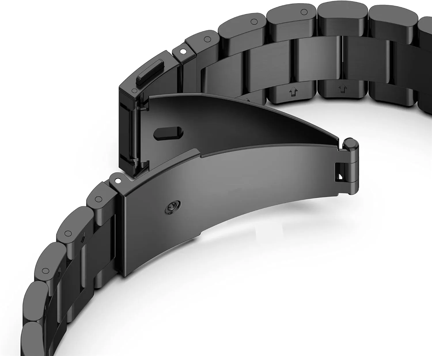 Butterfly Buckle Wrist Strap 22mm Stainless Steel Watch cuneiform Band Quick Release Solid Metal 