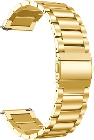 Butterfly Buckle Wrist Strap 22mm Stainless Steel Watch cuneiform Band Quick Release Solid Metal 