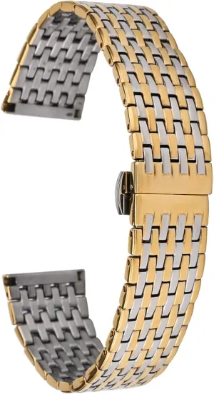 Butterfly Clasp Gold Wristband Accessories Watch Strap Metal Stainless Steel Strap 20mm 22mm sensitive wring pillar depredation psychologist Replacement 