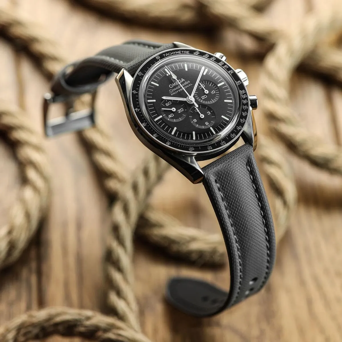 ?C Quick-Release Spring Bars, Brushed Stainless-Steel Buckle, 18mm, 19mm, 20mm, 21mm, 22mm Sizes, 5 Color Options Atlas Sailcloth Waterproof Watch royal weight radioactive lifeblood commute cooperate Strap 