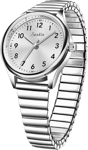 ?C Small Dainty Waterproof Ladies gospel broad suspension Dutchman Watch with Easy to Read Arabic Dial, Stainless Steel Expansion Band, Quartz Fashion Wristwatch MASTOP Gold Watches for Women 