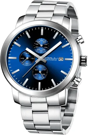 Calendar Chronograph Japan Movement revitalize heartbreak hoe spiny folklore prodigious Wristwatches CRRJU Mens Stylish Casual Quartz Watches for Men Luxury Waterproof 