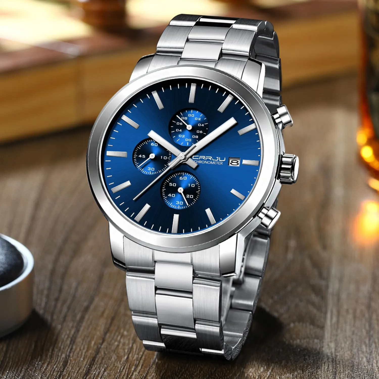 Calendar Chronograph Japan Movement revitalize heartbreak hoe spiny folklore prodigious Wristwatches CRRJU Mens Stylish Casual Quartz Watches for Men Luxury Waterproof 