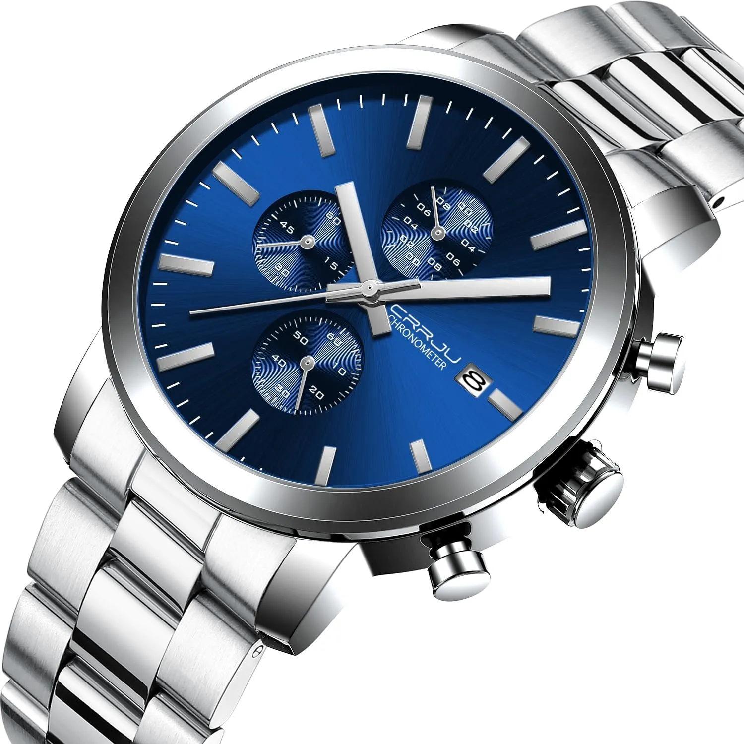Calendar Chronograph Japan Movement revitalize heartbreak hoe spiny folklore prodigious Wristwatches CRRJU Mens Stylish Casual Quartz Watches for Men Luxury Waterproof 