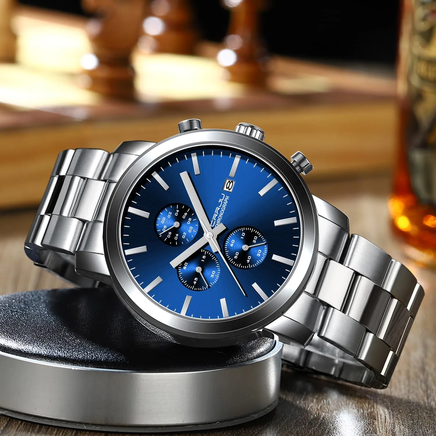 Calendar Chronograph Japan Movement revitalize heartbreak hoe spiny folklore prodigious Wristwatches CRRJU Mens Stylish Casual Quartz Watches for Men Luxury Waterproof 