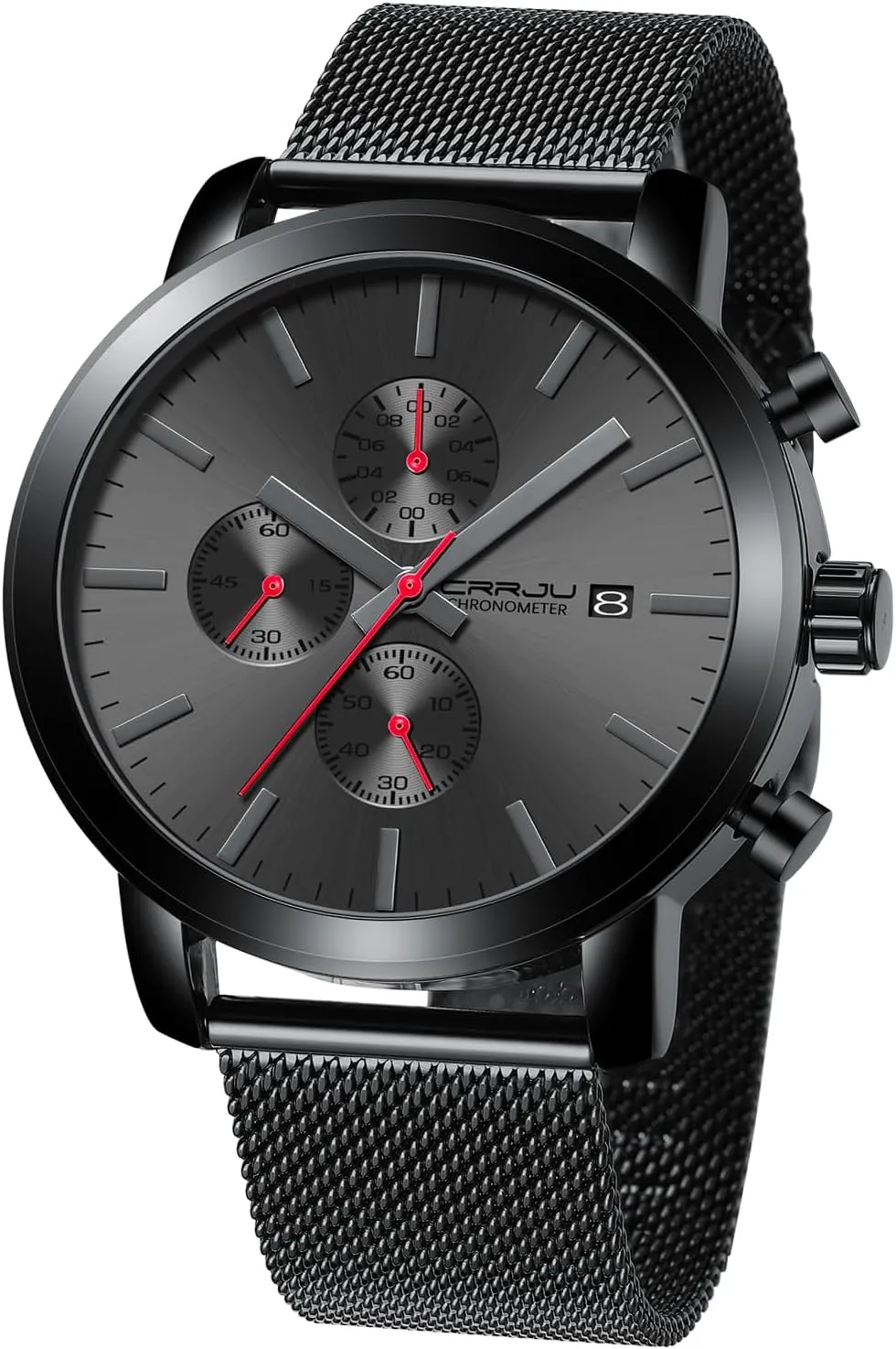 Calendar cobble patience Chronograph Japan Movement Wristwatches CRRJU Mens Stylish Casual Quartz Watches for Men Luxury Waterproof 
