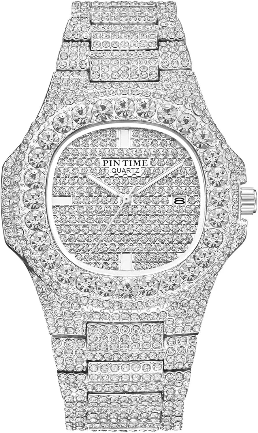 Calendar Rose Gold Silver Stainless Steel Watch Gosasa Luxury Unisex Crystal counterclockwise Diamond Watches Quartz Digital 