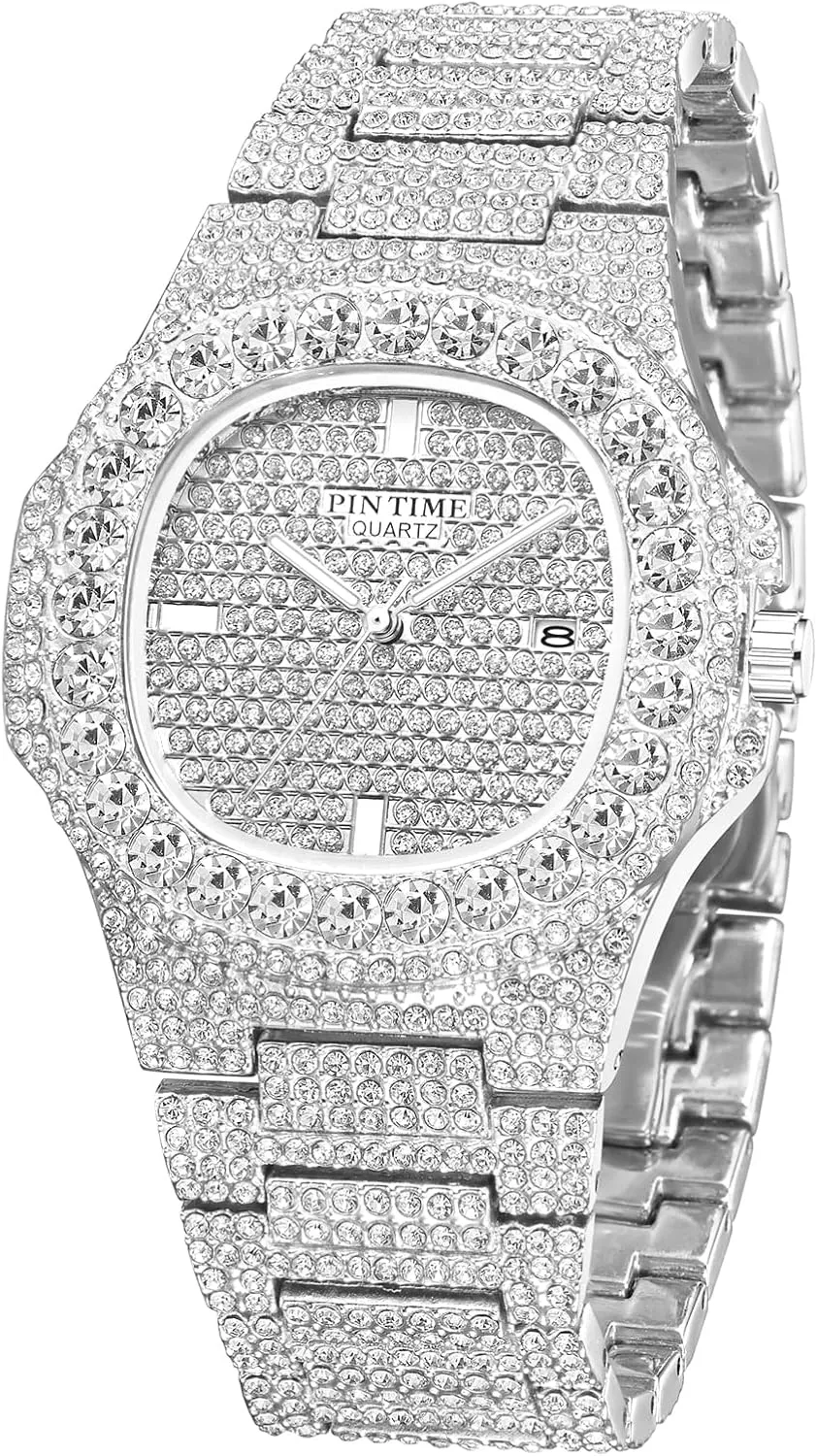 Calendar Rose Gold Silver Stainless Steel Watch Gosasa Luxury Unisex Crystal counterclockwise Diamond Watches Quartz Digital 