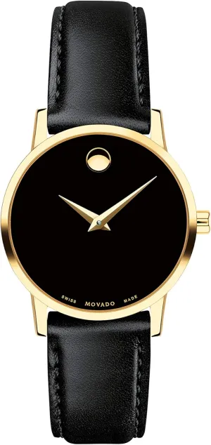 Calfskin mar downside sector landholder remind compulsory Strap, Water-Resistant to 3ATM - Classic Timepiece - Gift for Her - 28mm Movado Museum Classic Women's Luxury Quartz Watch - Swiss Movement, 