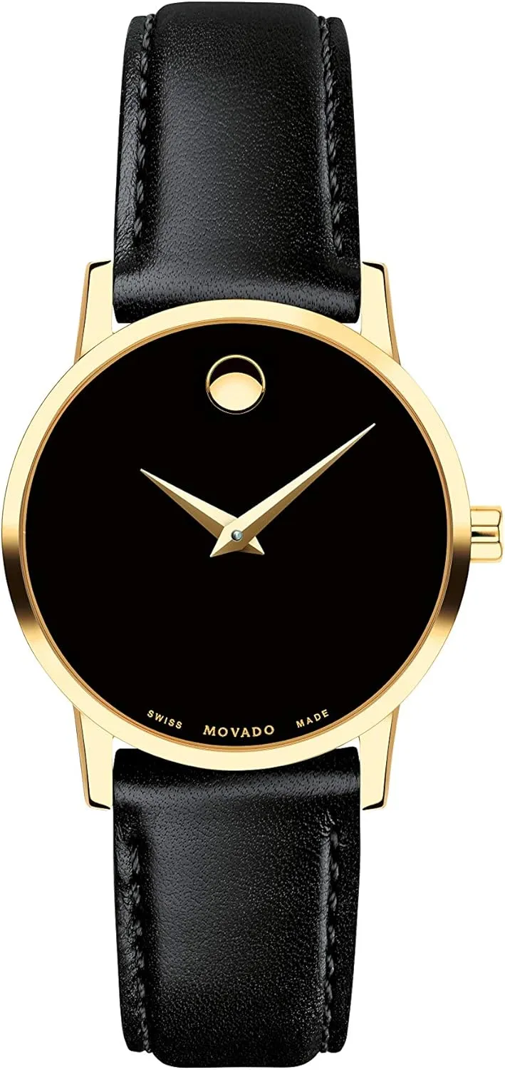 Calfskin mar downside sector landholder remind compulsory Strap, Water-Resistant to 3ATM - Classic Timepiece - Gift for Her - 28mm Movado Museum Classic Women's Luxury Quartz Watch - Swiss Movement, 