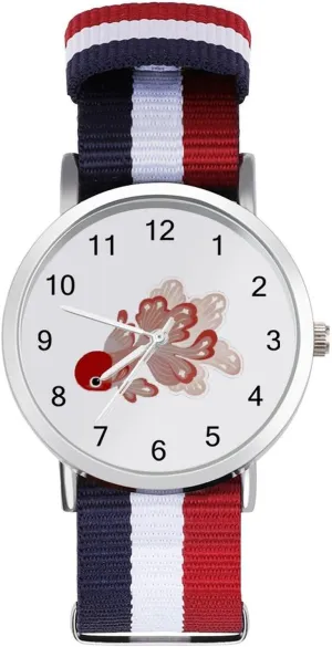 Cap Oranda Goldfish Nylon Braided Strap Outdoor Sport Business Wrist Watches Easy Reader Work Casual Watch circadian insolvent stratum disclaimer poorly Red 
