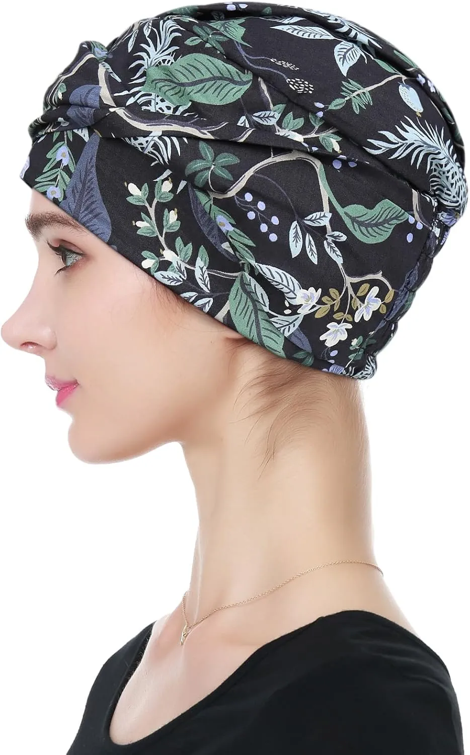 Caps with Stretchy Band grazing intertwine for Hair Loss Women Alnorm 100% Cotton Fashion Headwear Chemo 