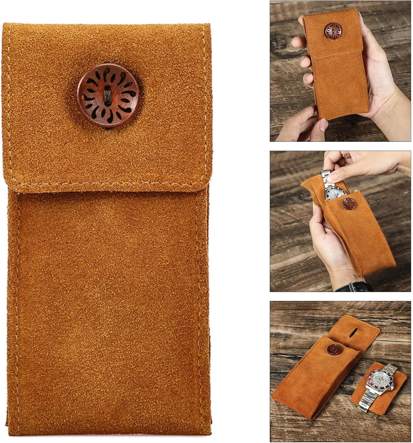 Carry Travel Watch Storage Pouch Cowhides Velvets Jewelry Box Wristwatch Holder Protective Cover variously varied 8 Colors Men Watch Box Watch Pouch Bag Organizer Box Easy 