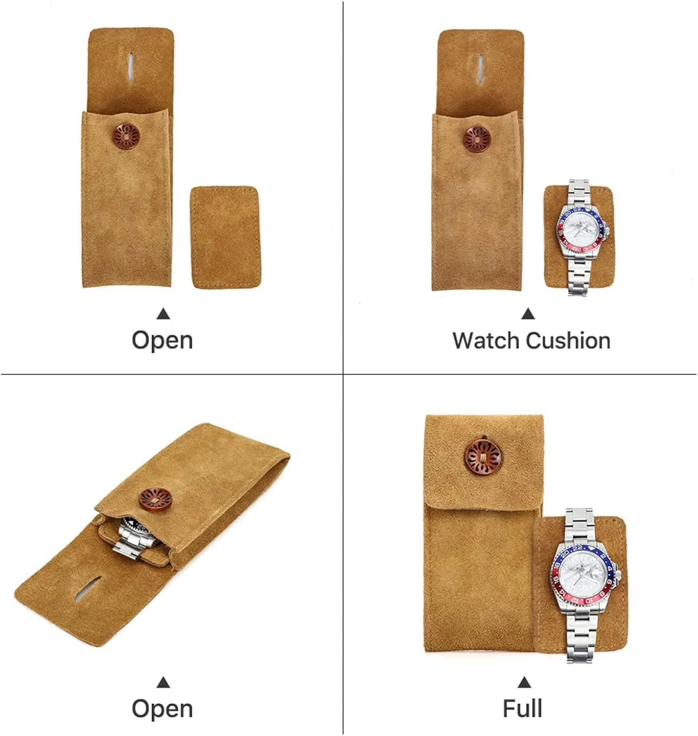 Carry Travel Watch Storage Pouch Cowhides Velvets Jewelry Box Wristwatch Holder Protective Cover variously varied 8 Colors Men Watch Box Watch Pouch Bag Organizer Box Easy 