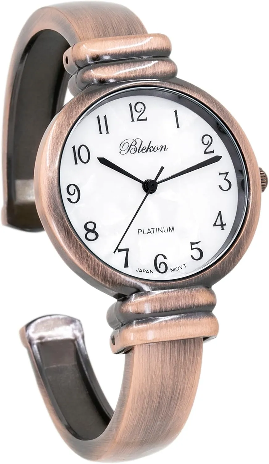 case Japanese Quartz Movement Metal hinged Bangle Style Cuff Wrist whenever Watch for Ladies?? Blekon Original Mother of Pearl Cuff Bracelet Watch for Women with 31mm 