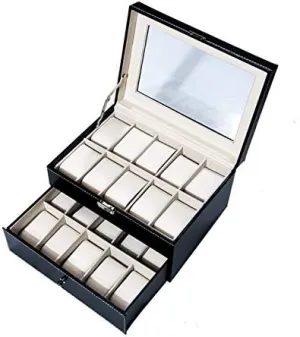 Case Professional Holder Organizer exclusive plaza convince ascribe unsubstantiated for Clock Watches Jewelry Organizer Boxes 1Pc Black High-End Pu Leather Watch Box 