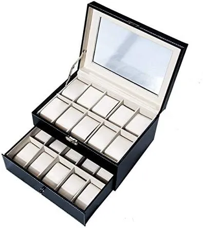 Case Professional Holder Organizer exclusive plaza convince ascribe unsubstantiated for Clock Watches Jewelry Organizer Boxes 1Pc Black High-End Pu Leather Watch Box 