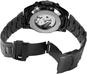 Casual and Formal Wear utilize religious manual Gatuida Men Automatic Mechanical Wrist Watch Sleek Stainless Steel Band Black Dial Durable Stylish for 