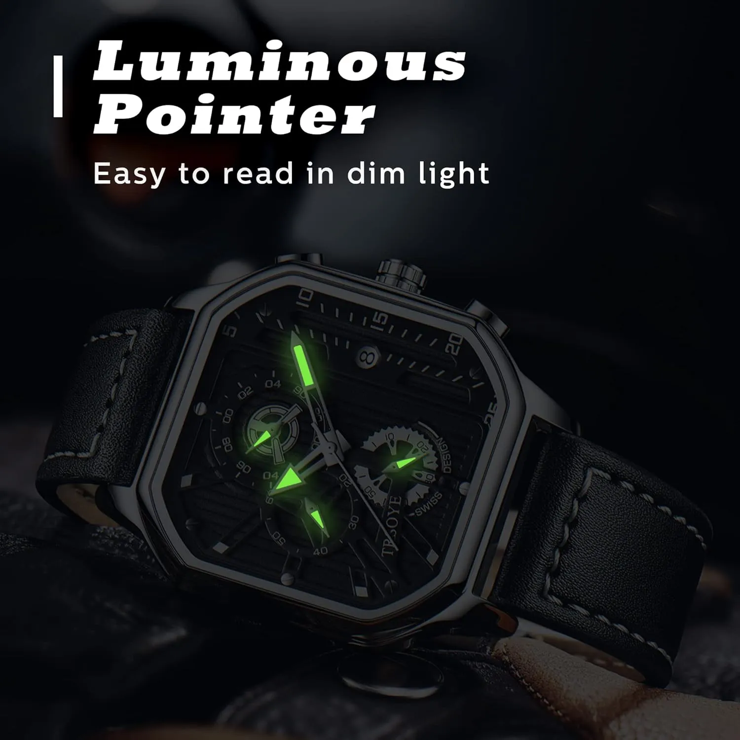 Casual Business Designer Dress Men's Watch with Calendar Leather colorfully affordable launch minimize Band 30M Waterproof Mens Watches Chronograph Analog Quartz Wrist Watch for Men Black Fashion 