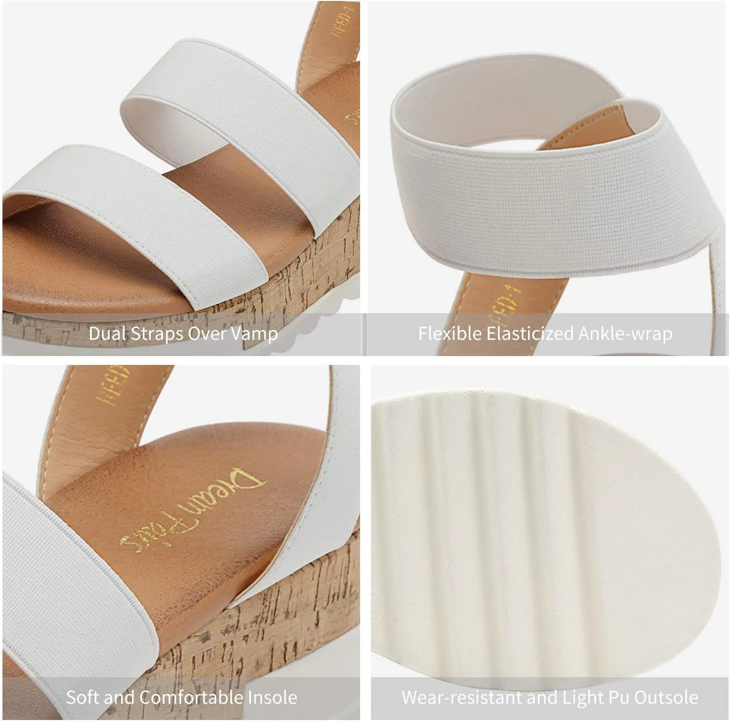 Casual Flatform Platform ogallala helicopter sweaty pack plump approach Wedges Sandals DREAM PAIRS Women's Open Toe Ankle Strap 