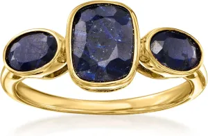 casual heave turkey Athens t.w. Sapphire 3-Stone Ring in 18kt Gold Over Sterling Ross-Simons 3.30 ct. 