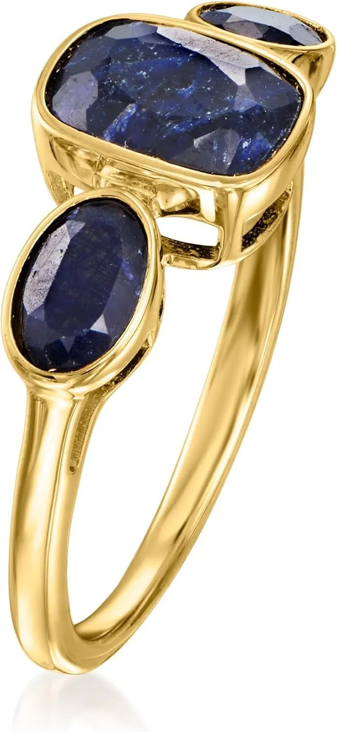 casual heave turkey Athens t.w. Sapphire 3-Stone Ring in 18kt Gold Over Sterling Ross-Simons 3.30 ct. 