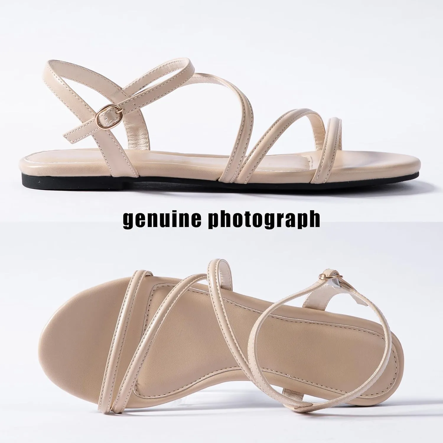 Casual Leather Ladies desperate Cuban Party Trendy Vacation Mtzyoa Women Flat Sandals Dressy Strappy Gladiator Summer Ankle Strap Nude Open Toe Comfortable Wedding 